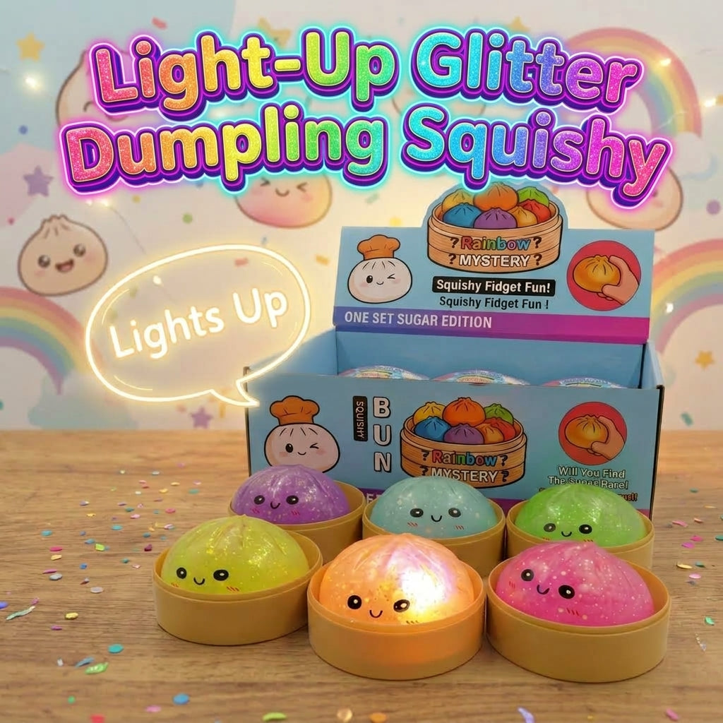 Light-Up Glitter Dumpling Squishy